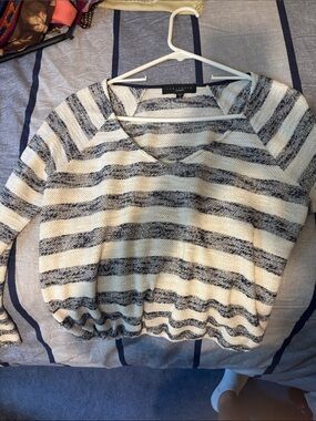 Sanctuary Striped Knit Top in Cream and Navy